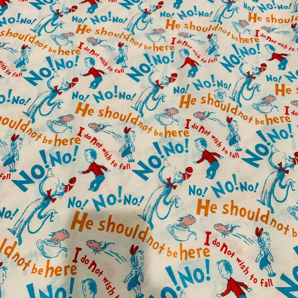 Vintage Springs Dr Seuss Cat In The Hat Flat Sheet Twin Size